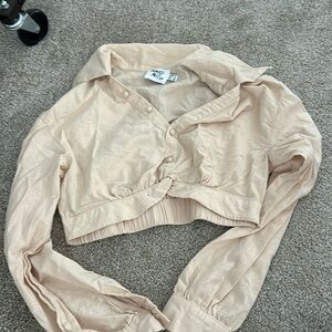 Collared cropped long sleeve